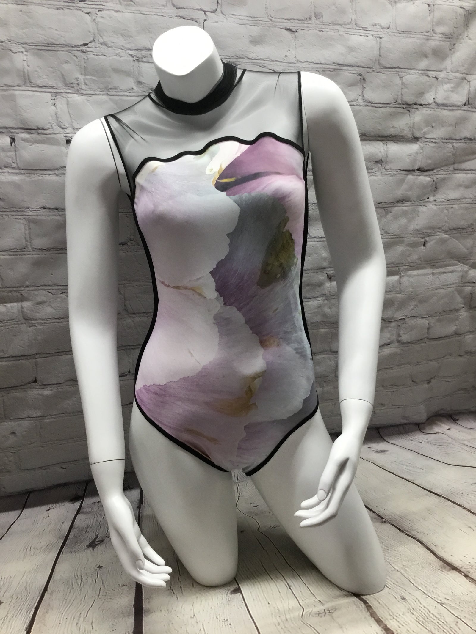 Maldire - High Neck  Coral Leotard