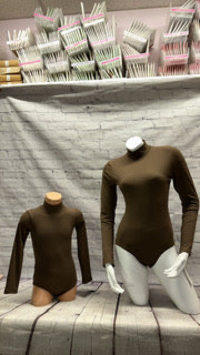 Uniform - Chocolate Ballerinas - Kids- Long Sleeve, Mock Neck Company Chocolate Leotard
