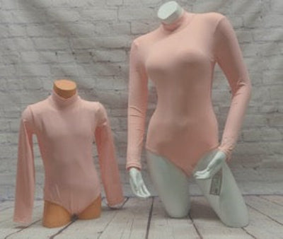 Uniform - Chocolate Ballerinas - Kids- Long Sleeve, Mock Neck Non - Company Pink Leotard