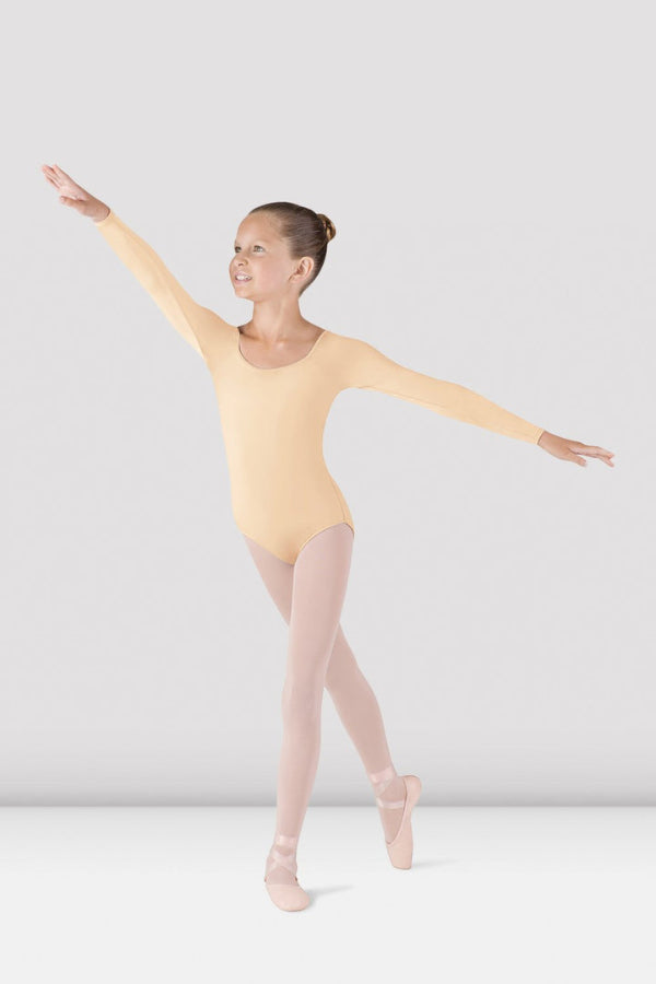 BLOCH - CL5609 Girls Long Sleeve Leotard  Sand