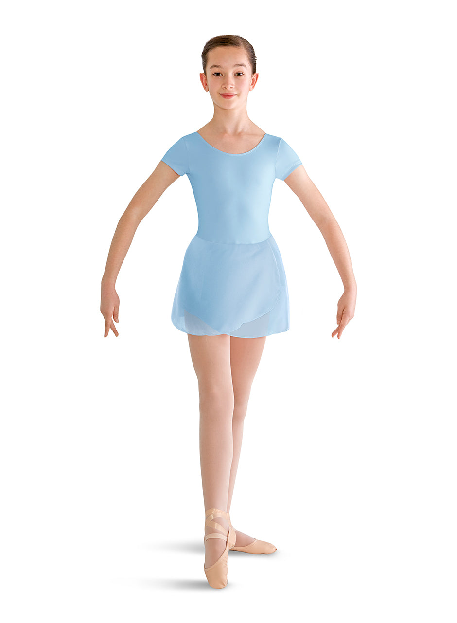 BLOCH - CL8262 - Short Sleeve Skirted  Dress   Pastel Light Blue