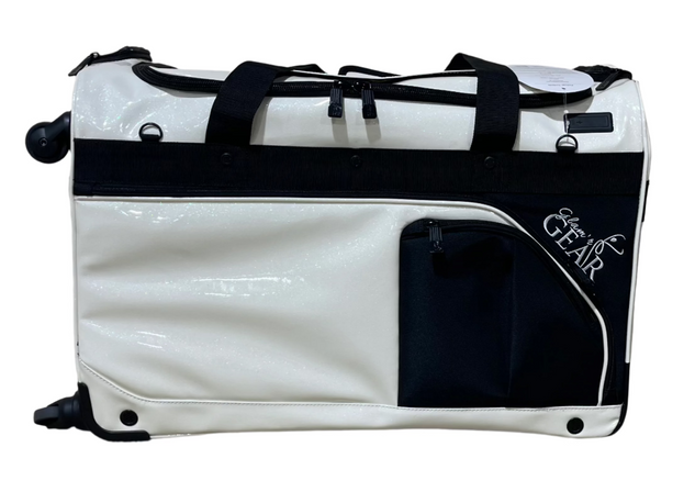 gear dance Glam'r Gear Mobile Changing Station Dance Duffel Bag with Built-In uHide Rack Standard / Standard Size White, Diamond Series