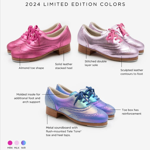 AVAILABLE NOW LIMITED Edition Capezio Roxy Tap Shoe 960 2024 Fashion colors 960F Metallic Light Pink