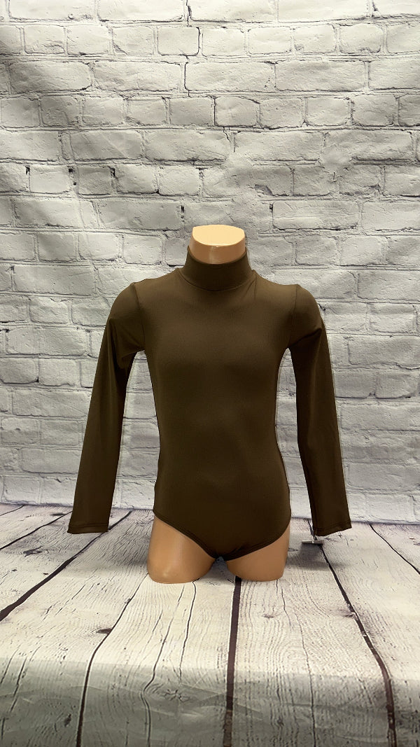 Uniform - Chocolate Ballerinas - Kids- Long Sleeve, Mock Neck Company Chocolate Leotard