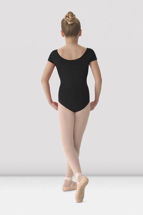 BLOCH - M515CD Mirella Girls Classic Short Sleeve Leotard Microfiber  Black