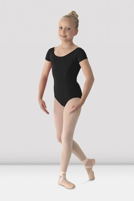 BLOCH - M515CD Mirella Girls Classic Short Sleeve Leotard Microfiber  Black