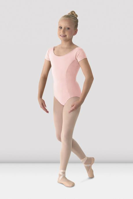 BLOCH - M515CD Mirella Girls Classic Short Sleeve Leotard Microfiber  Pink