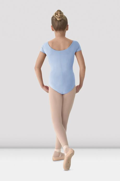 BLOCH - M515C Mirella Classic Short Sleeve Leotard Cotton Girls Light Blue