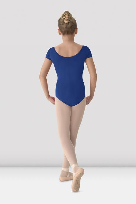 BLOCH - M515C Mirella Classic Short Sleeve Leotard Cotton Girls Royal Blue