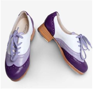 LIMITED Edition - Capezio Roxy Tap Shoe 960 Fashion colors 960F - Purple, Light Purpleand White
